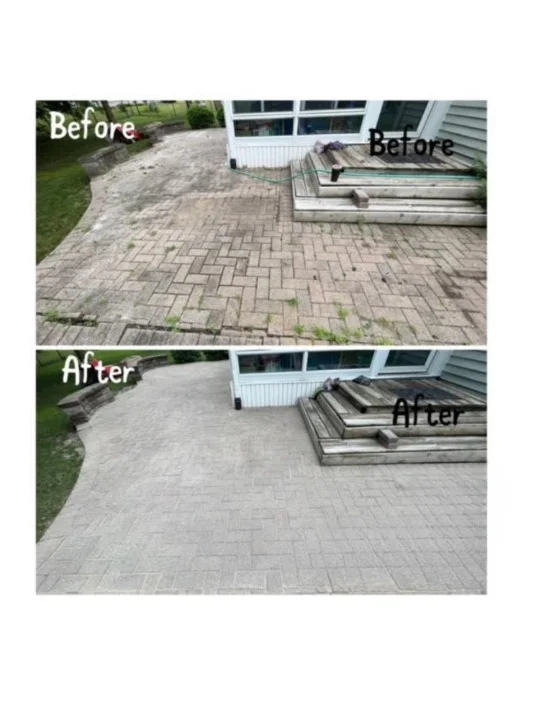 Paver restoration before and after