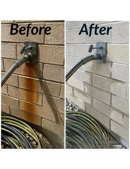 Before and after rust stain removal
